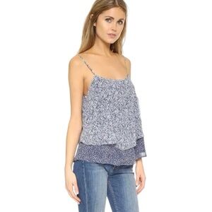 Joie Layered Tank Top Blouse Women’s Medium Blue Purple‎ Floral "Goja"